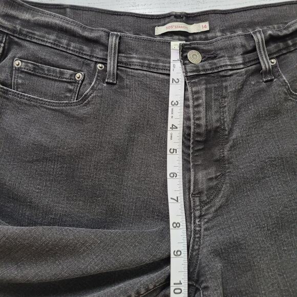 Levi's Size 14 505 Straight Leg Black Denim Classic Essential Jeans - Picture 4 of 9